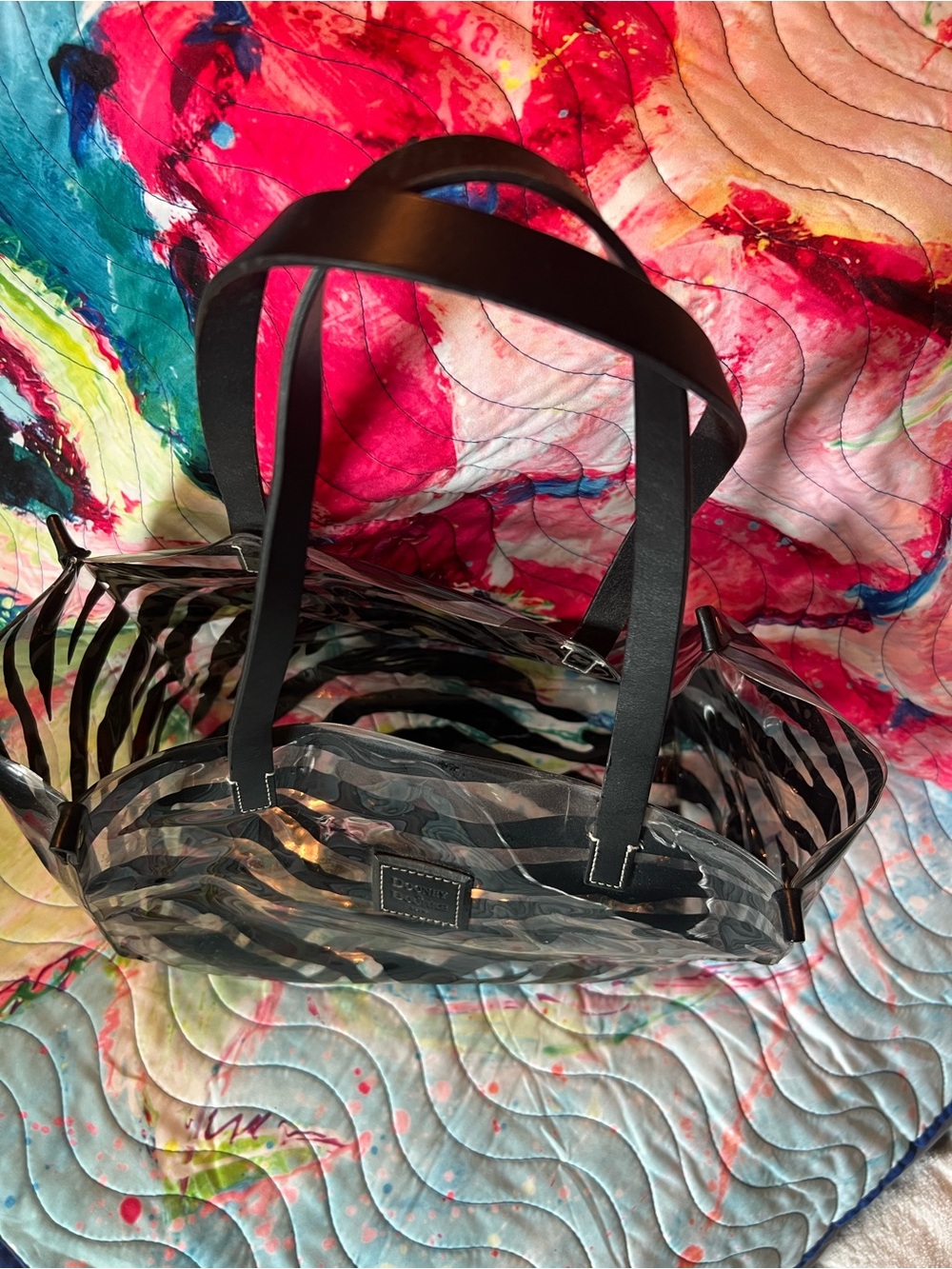 Dooney & Bourke Black Zebra-Print Clear Tote Bag - Picture 3 of 6